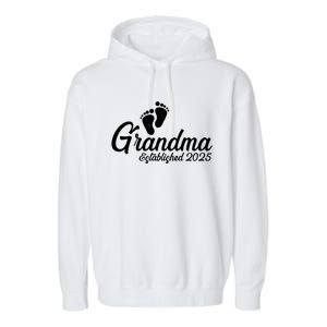 New Grandma Established 2025 Family Garment-Dyed Fleece Hoodie