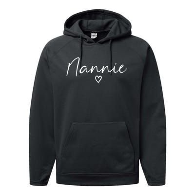 Nannie Gifts For Women Grandma Heart MotherS Day Nannie Performance Fleece Hoodie