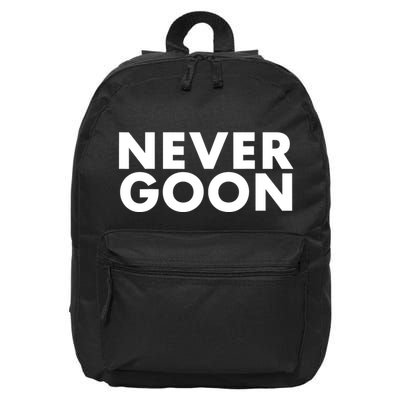 Never Goon Funny Gym Meme Never Goon 16 in Basic Backpack