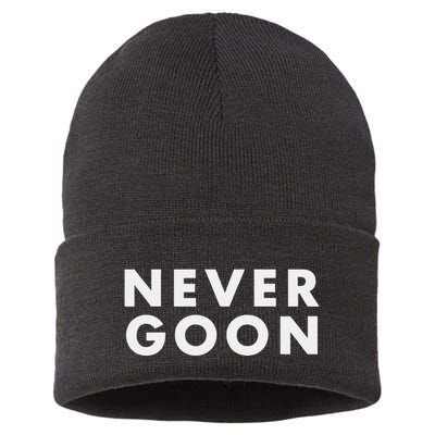 Never Goon Funny Gym Meme Never Goon Gift Sustainable Knit Beanie