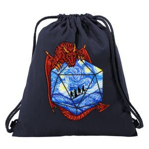 Nerdy Gamer Fantasy Art Starry Night Drawstring Bag