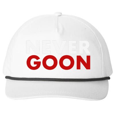 Never Goon Funny Gym Meme Never Goon Snapback Five-Panel Rope Hat