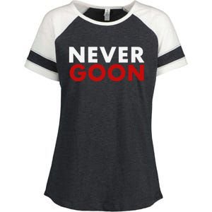 Never Goon Funny Gym Meme Never Goon Enza Ladies Jersey Colorblock Tee