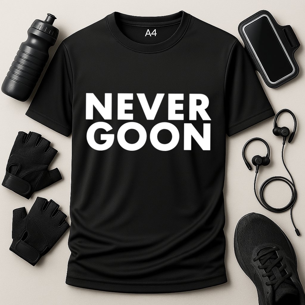 Never Goon Funny Gym Meme Never Goon Cooling Performance Crew T-Shirt