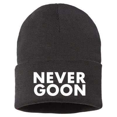 Never Goon Funny Gym Meme Never Goon Sustainable Knit Beanie