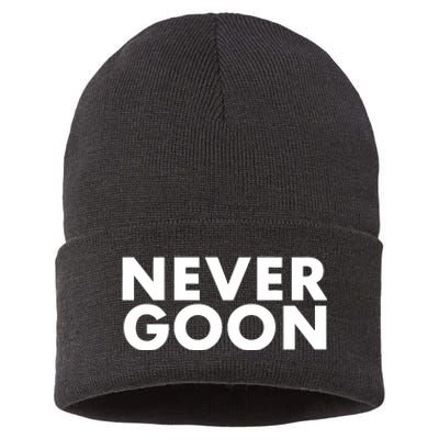 Never Goon Funny Gym Meme Never Goon Sustainable Knit Beanie