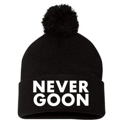 Never Goon Funny Gym Meme Never Goon Pom Pom 12in Knit Beanie