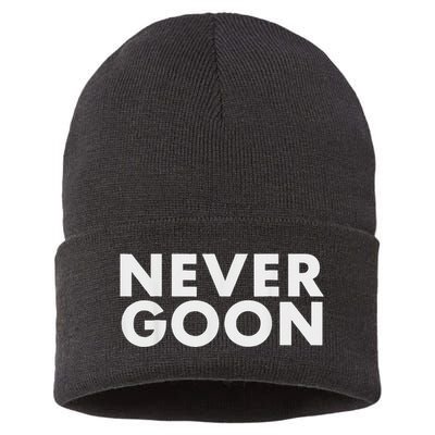 Never Goon Funny Gym Meme Never Goon Sustainable Knit Beanie