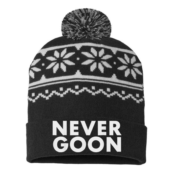 Never Goon Funny Gym Meme Never Goon USA-Made Snowflake Beanie