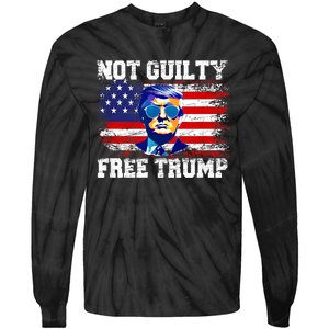 Not Guilty Free Trump I Stand With Trump 4th Of July Tie-Dye Long Sleeve Shirt