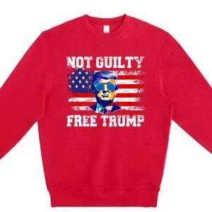 Not Guilty Free Trump I Stand With Trump 4th Of July Premium Crewneck Sweatshirt