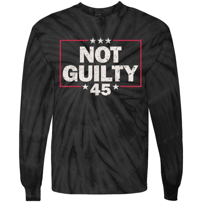 Not Guilty Free Trump 2024 Tie-Dye Long Sleeve Shirt