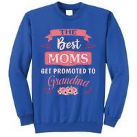 New Grandma Funny The Best Moms Get Promoted To Grandma Cute Gift Tall Sweatshirt