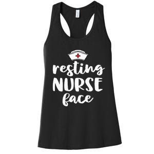 Nurse Gifts For Women Funny Nursing Resting Nurse Face Women's Racerback Tank