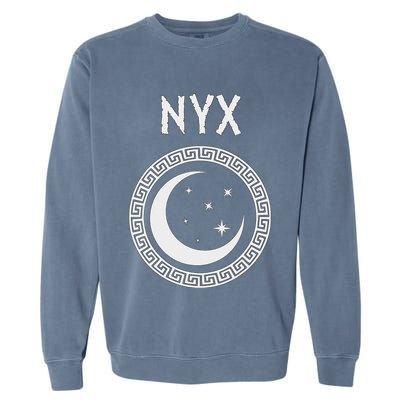 Nyx Greek Goddess Of Night Symbol Garment-Dyed Sweatshirt
