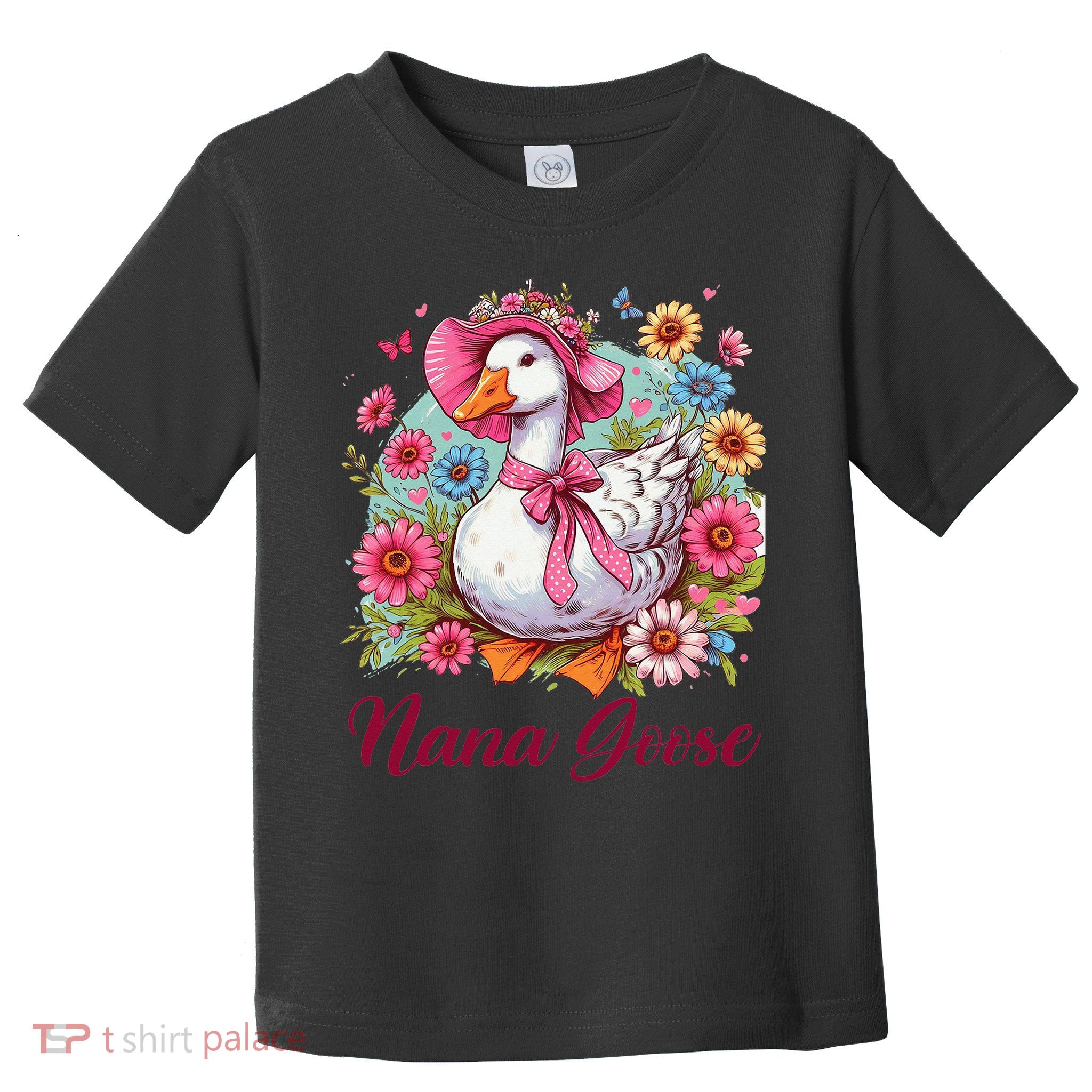Nana Goose Grandma Mimi Silly Goose Coquette Mothers Day Toddler T-Shirt