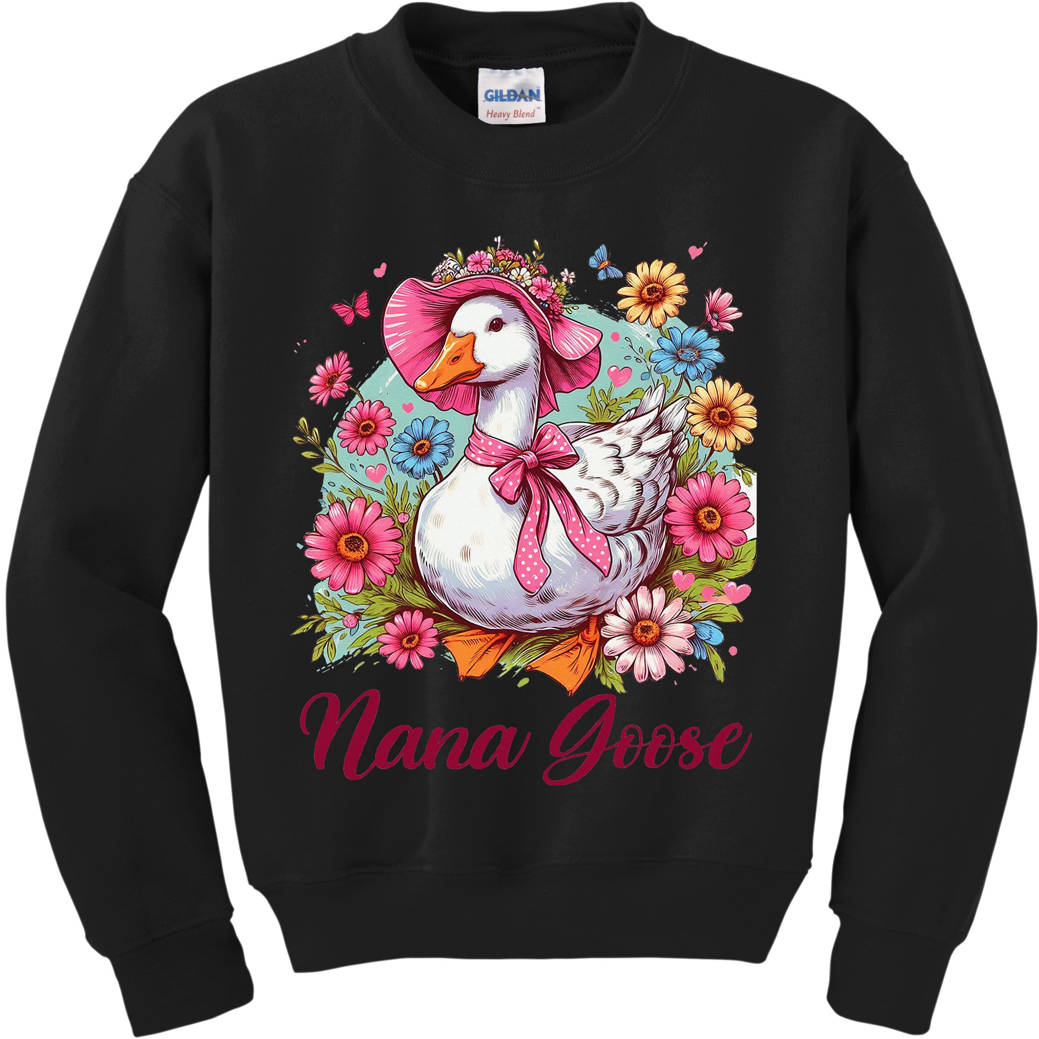 Nana Goose Grandma Mimi Silly Goose Coquette Mothers Day Kids Sweatshirt