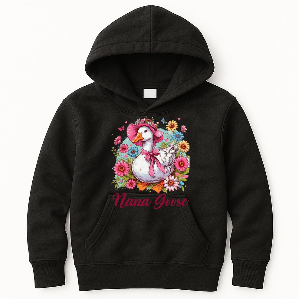 Nana Goose Grandma Mimi Silly Goose Coquette Mothers Day Kids Hoodie