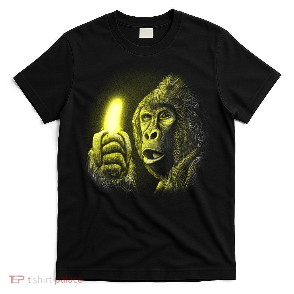 Neon Gorilla Holding Banana T-Shirt