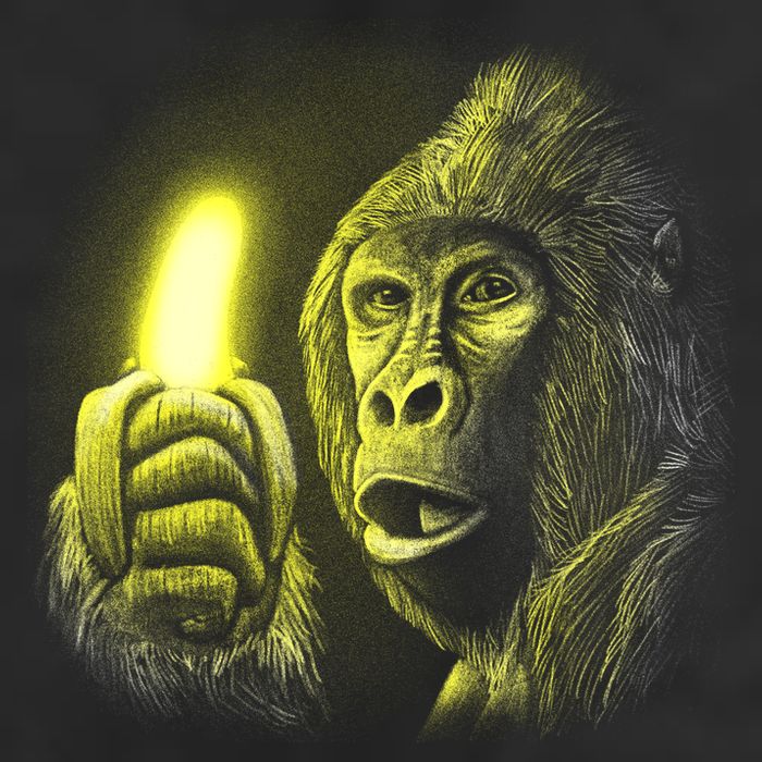 Neon Gorilla Holding Banana Adult Drive Performance Visor