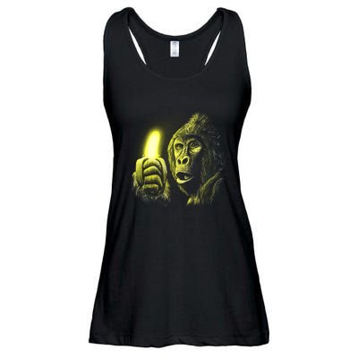 Neon Gorilla Holding Banana Ladies Essential Flowy Tank