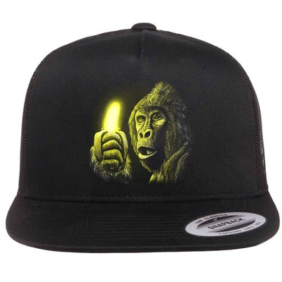Neon Gorilla Holding Banana Flatbill Hat