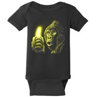 Neon Gorilla Holding Banana Baby Bodysuit
