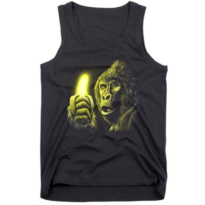 Neon Gorilla Holding Banana Tank Top