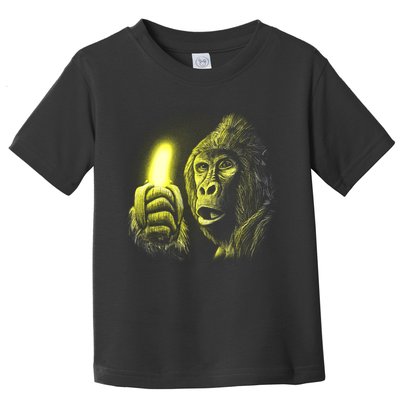 Neon Gorilla Holding Banana Toddler T-Shirt