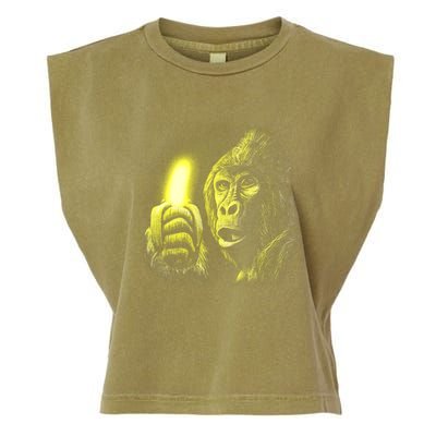 Neon Gorilla Holding Banana Garment-Dyed Women's Muscle Tee