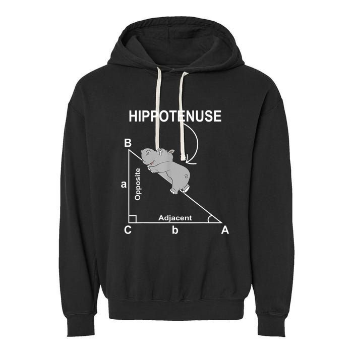 Nerd Geometry Hippotenuse Hypotenuse Funny Garment-Dyed Fleece Hoodie
