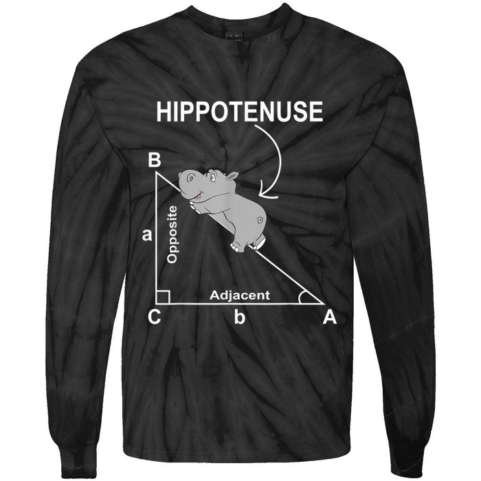Nerd Geometry Hippotenuse Hypotenuse Funny Tie-Dye Long Sleeve Shirt
