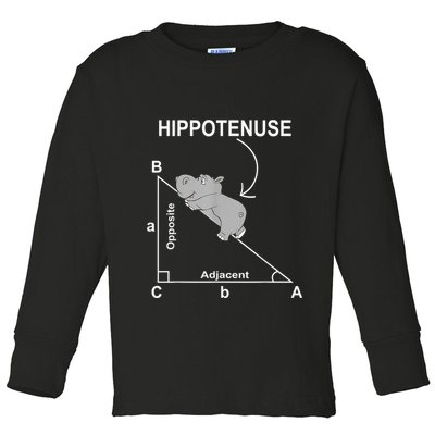 Nerd Geometry Hippotenuse Hypotenuse Funny Toddler Long Sleeve Shirt