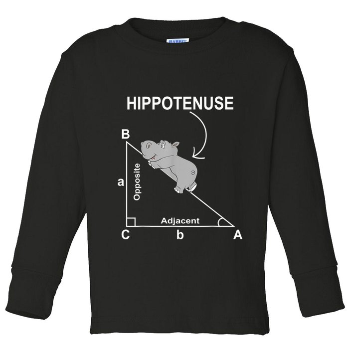 Nerd Geometry Hippotenuse Hypotenuse Funny Toddler Long Sleeve Shirt