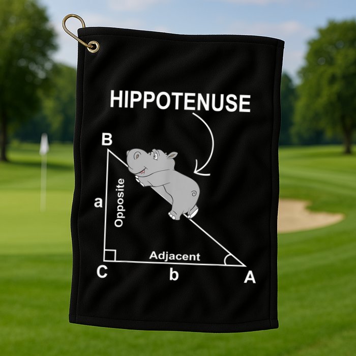 Nerd Geometry Hippotenuse Hypotenuse Funny Golf Towel