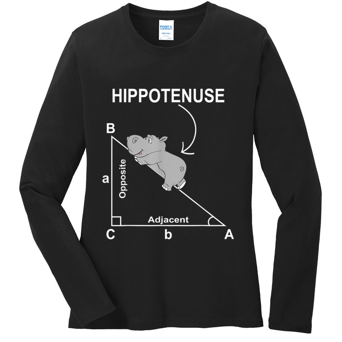 Nerd Geometry Hippotenuse Hypotenuse Funny Ladies Long Sleeve Shirt