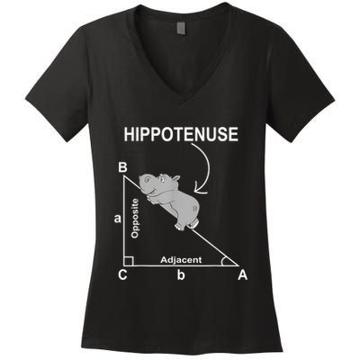 Nerd Geometry Hippotenuse Hypotenuse Funny Women's V-Neck T-Shirt