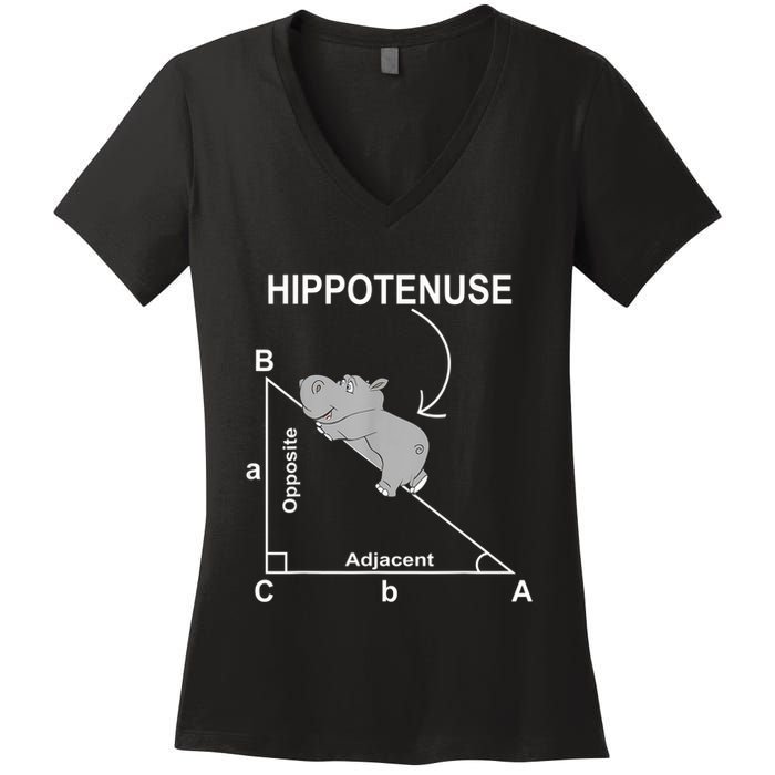 Nerd Geometry Hippotenuse Hypotenuse Funny Women's V-Neck T-Shirt