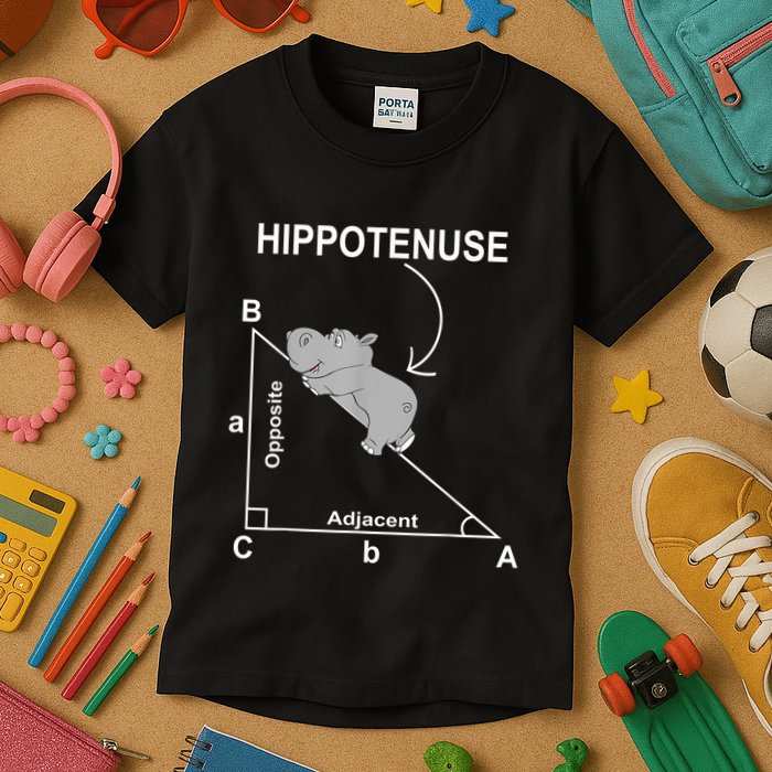 Nerd Geometry Hippotenuse Hypotenuse Funny Kids T-Shirt