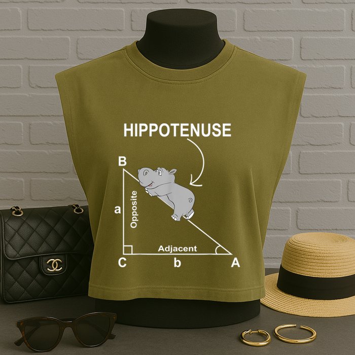 Nerd Geometry Hippotenuse Hypotenuse Funny Garment-Dyed Women's Muscle Tee