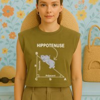 Nerd Geometry Hippotenuse Hypotenuse Funny Garment-Dyed Women's Muscle Tee