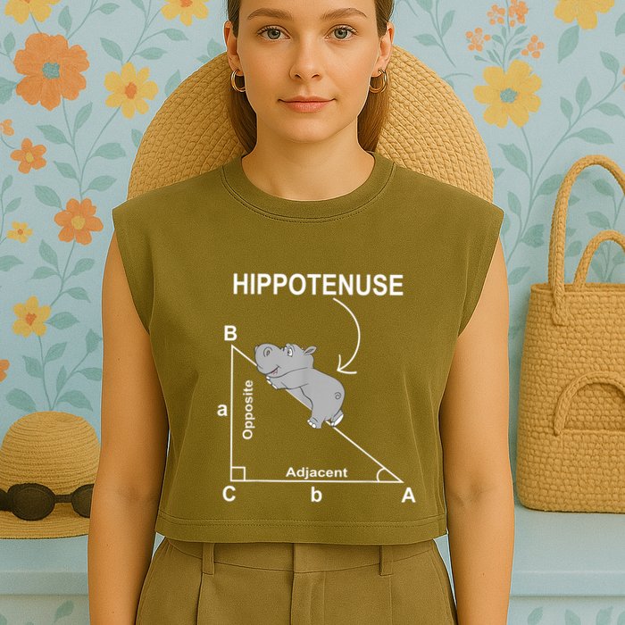 Nerd Geometry Hippotenuse Hypotenuse Funny Garment-Dyed Women's Muscle Tee