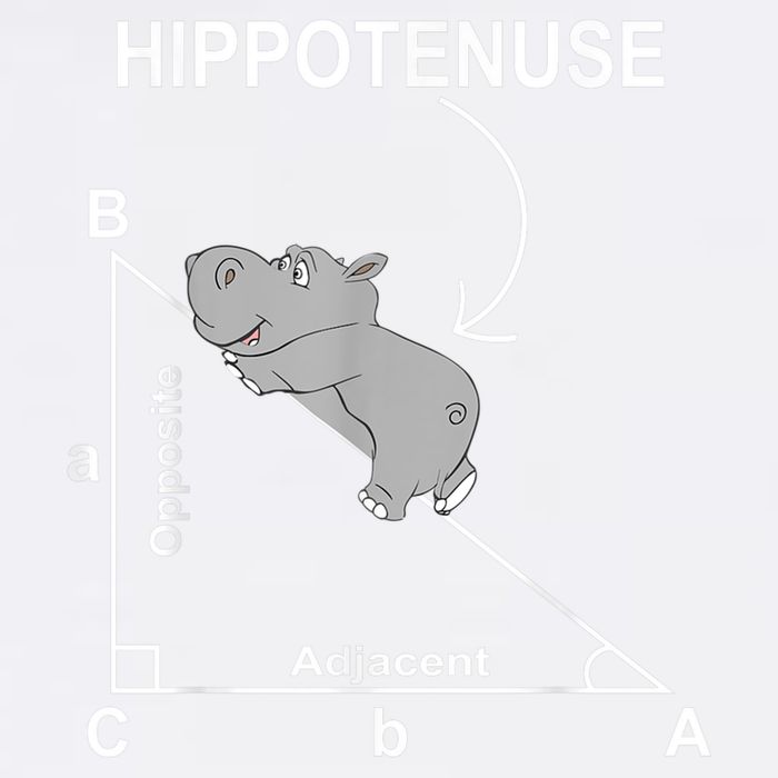 Nerd Geometry Hippotenuse Hypotenuse Funny Garment-Dyed Sweatshirt