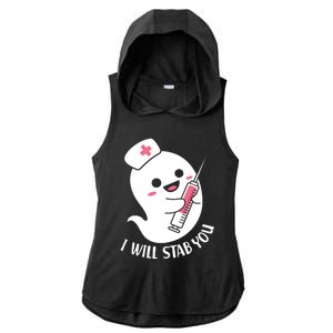 Nurse Ghost I Will Stab You Funny Halloween Costume Meaningful Gift Ladies PosiCharge Tri-Blend Wicking Draft Hoodie Tank