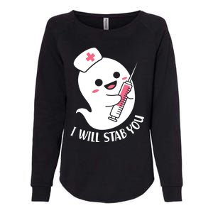 Nurse Ghost I Will Stab You Funny Halloween Costume Meaningful Gift Womens California Wash Sweatshirt