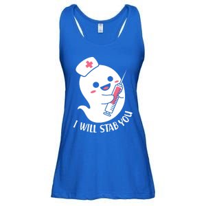 Nurse Ghost I Will Stab You Funny Halloween Costume Meaningful Gift Ladies Essential Flowy Tank