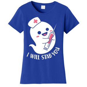 Nurse Ghost I Will Stab You Funny Halloween Costume Meaningful Gift Women's T-Shirt