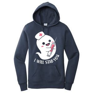 Nurse Ghost I Will Stab You Funny Halloween Costume Meaningful Gift Women's Pullover Hoodie