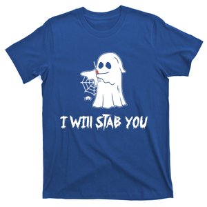 Nurse Ghost I Will Stab You Halloween Costume Nursing Gift T-Shirt