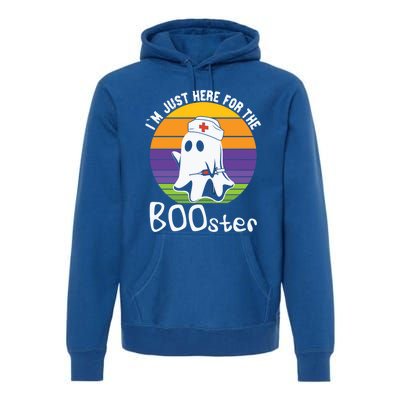 Nurse Ghost I Will Stab You Halloween Here For The Booster Gift Premium Hoodie